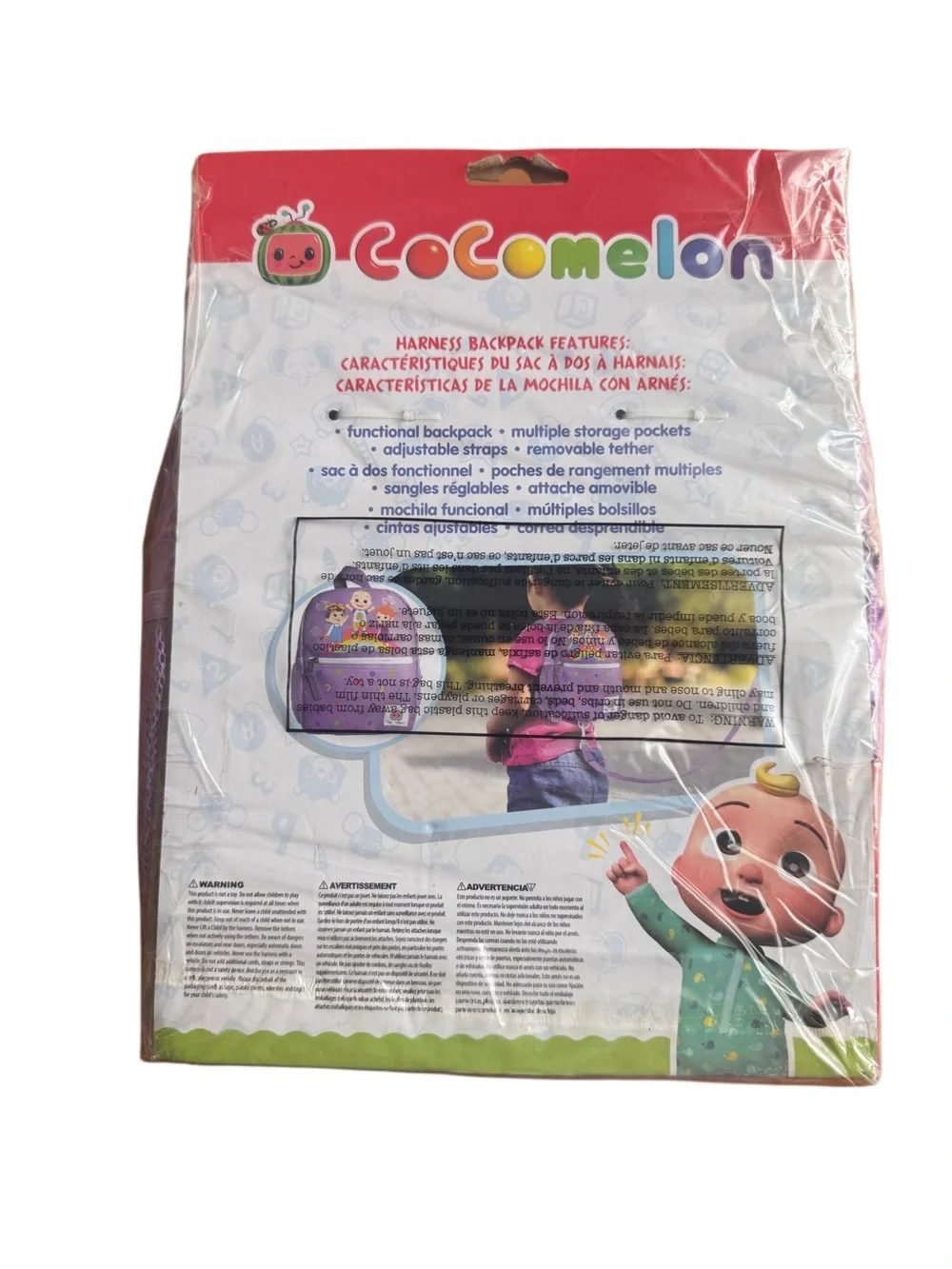 CoComelon kids Backpack, (Rainbow Lilac)